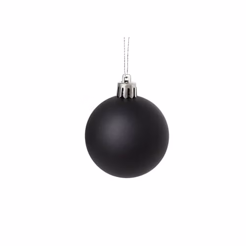 Melody Maison Set of 10 Mixed Glitter Black Christmas Baubles, Diameter: 6 cm – 4