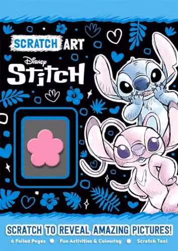Disney Stitch Scratch Art Book with Foiled Pages and Activities, Multicolour