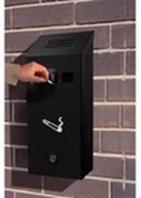 EONLION Wall Mounted Lockable Metal Outdoor Ashtray and Cigarette Bin with Key in Black – 1