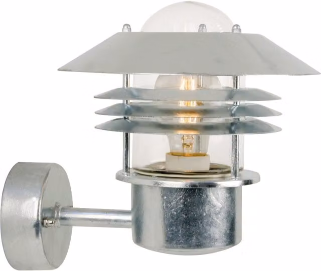 Nordlux Veje Outdoor Wall Light in Silver Galvanised Steel with E27 Socket and IP54 Rating
