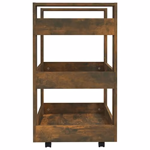 vidaXL Kitchen Trolley in Brown Smoked Oak, W/D/H: 60 x 45 x 80 cm – 4