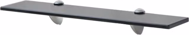 Berkfield Home Black Glass Floating Shelf W: 50 cm, D: 20 cm – 1