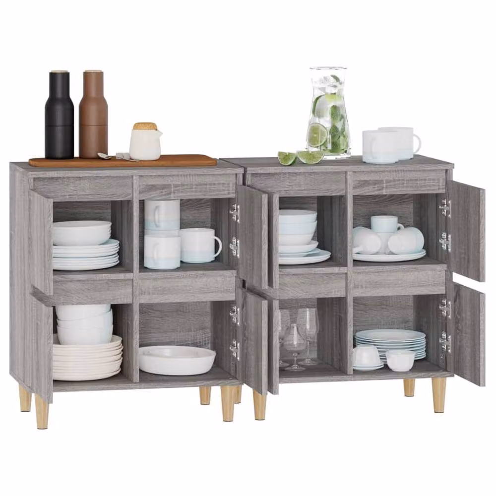 Berkfield Home Set of 2 Grey Sonoma Sideboards in Engineered Wood, W/D/H: 60 x 35 x 70 cm – 2