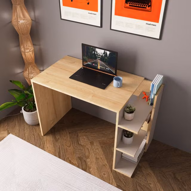 Bimossa Tosca Writing Desk in Brown Oak and Grey