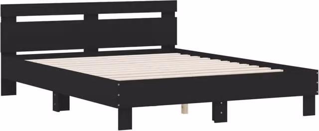 Berkfield Home Durable Engineered Wood Bed Frame, Black, W/D/H: 140 x 190 cm