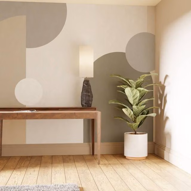Superfresco Easy Curve & Arch Geo Neutral Print Mural in Beige, W: 300 cm, H: 280 cm