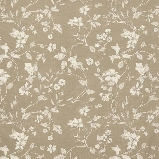 iLiv Etched Vine Fabric Linen in Beige and Brown