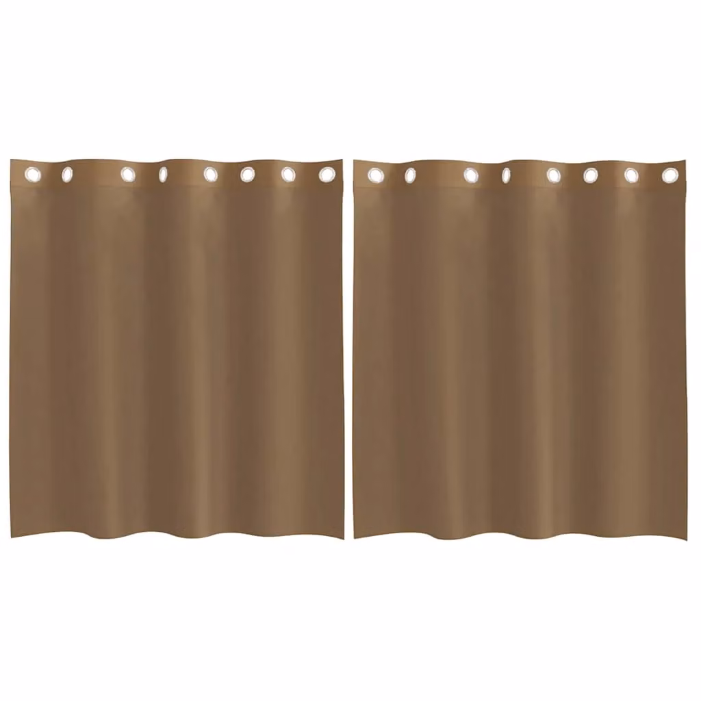 Berkfield Home Plain Brown Voile Fabric Panel Curtains with Eyelets, 2 Pack – 2