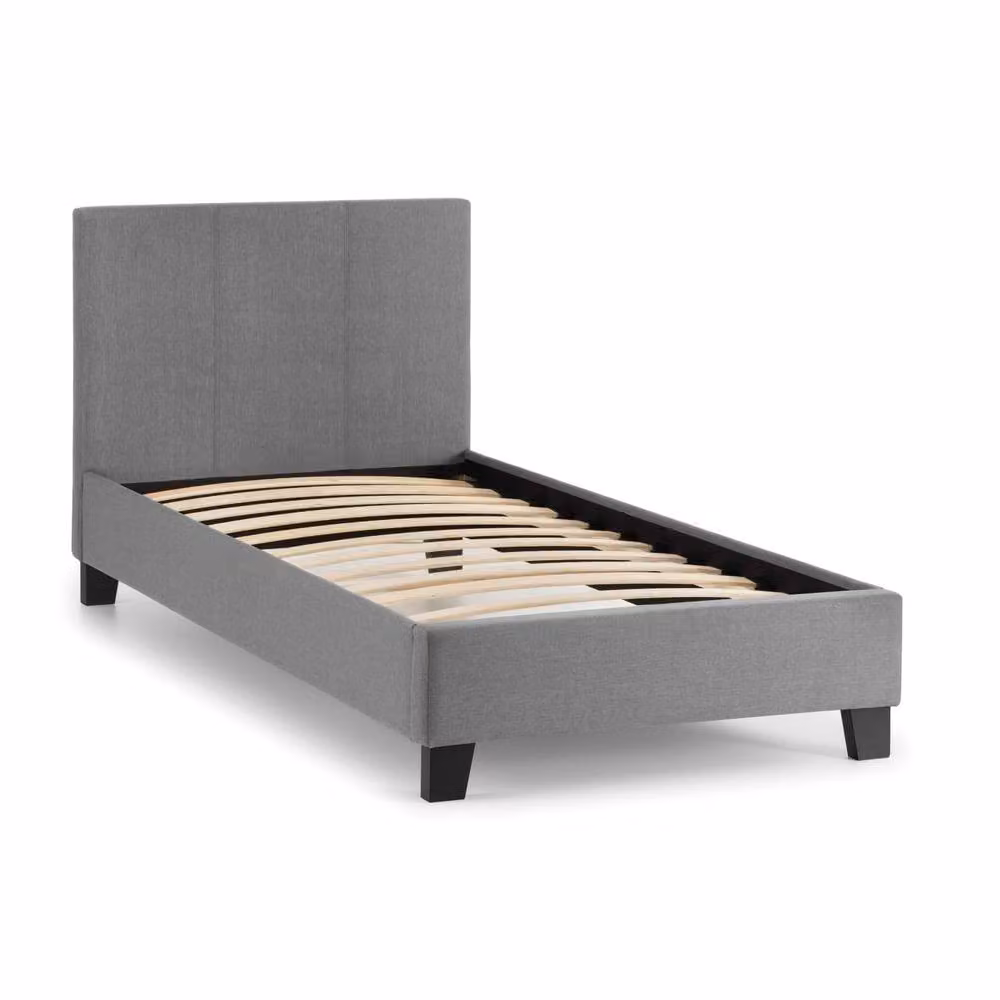 Cheshire Travertine Upholstered Bed in Light Grey, Single W/D/H: 90 x 200 cm – 2