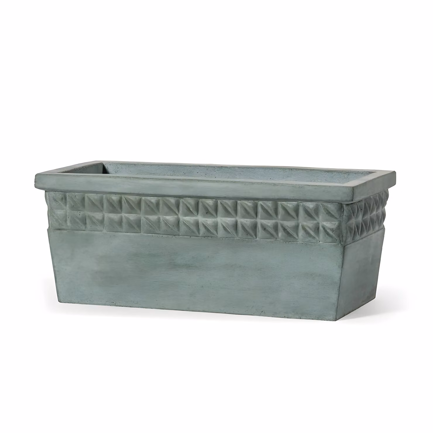 Primrose Capri Concrete Trough Outdoor Planter in Green, 50cm – 2