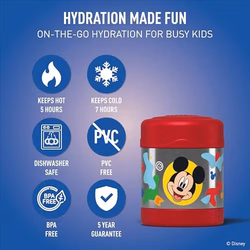 Thermos Disney Mickey & Friends FUNtainer Stainless Steel Food Flask, Multicolour, 290ml – 3