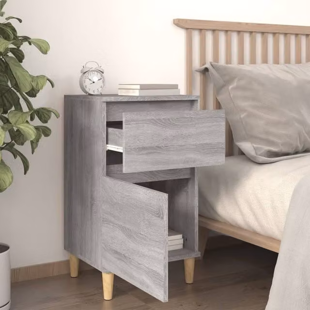 Berkfield Home Elegant Bedside Cabinets, 2 Piece Set, Grey Sonoma, W/D/H: 40 x 35 x 70 cm – 1