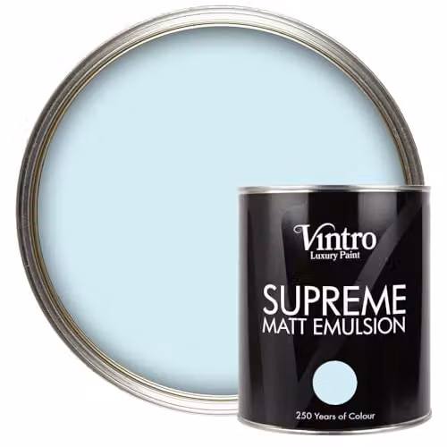 Vintro Luxury Matt Emulsion Multi Surface Paint in Light Blue Moonstone, 1L