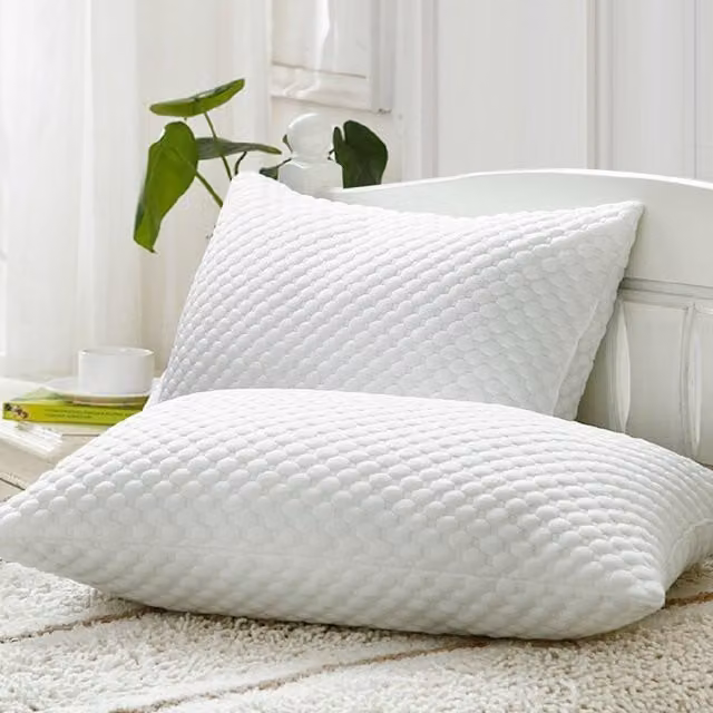 Livingandhome White Bamboo Fiber and Viscose Memory Foam Pillow Insert with Firm Foam Flakes, 66 cm