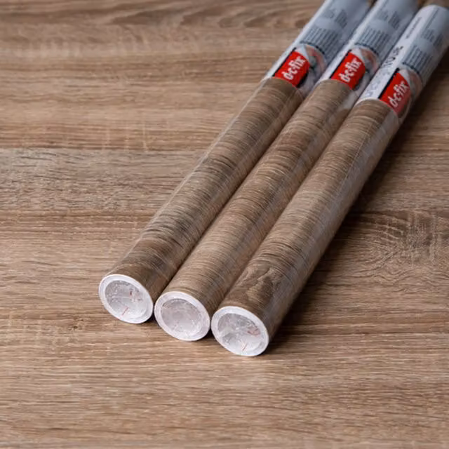 dc fix Sonoma Oak Lt Self Adhesive Vinyl Wrap for Kitchen Doors and Worktops, Brown, W: 67.5 cm, L: 2 m (Pack of 3)