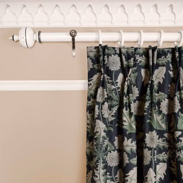 House of Hackney Taraxa Organic Cotton and Linen Fabric Panel Curtain in Black