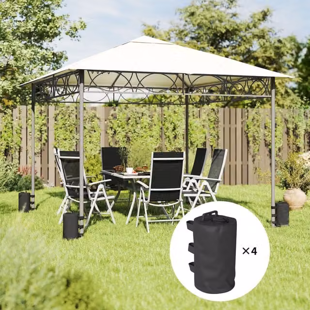 Outsunny Set of 4 Black PVC Gazebo Water Weight Bags