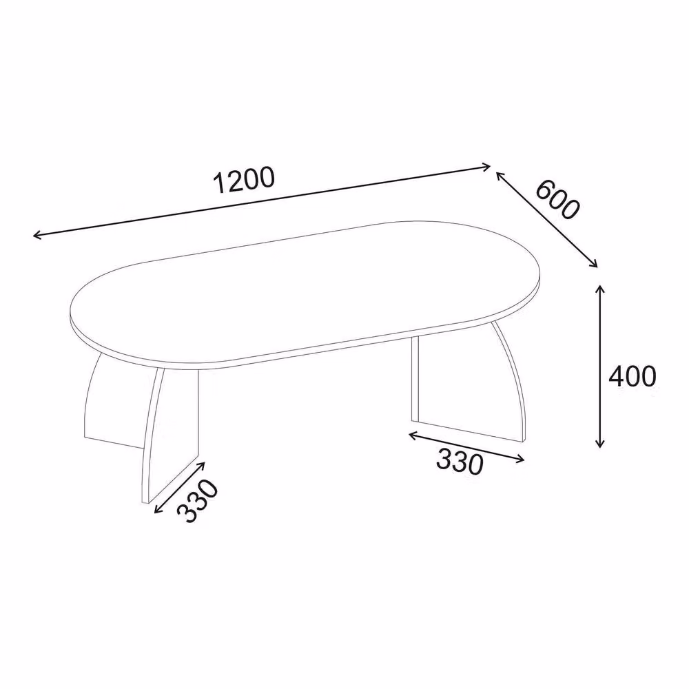 Decortie Melina Oval Coffee Table in Beige Stone, W/D/H: 60 x 60 x 40 cm – 2