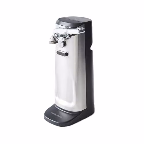 Morphy Richards 3-in-1 Electric Tin Can Opener, Knife Sharpener and Bottle Cap Remover in Silver Stainless Steel – 1