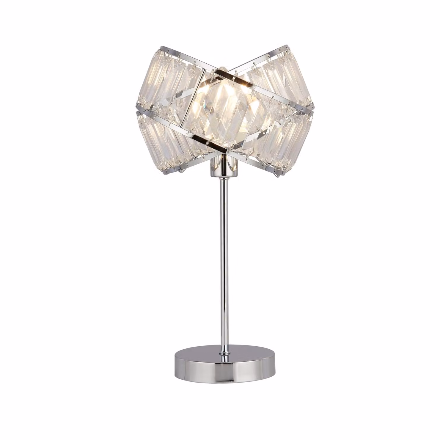 Lighting Collection Band Chrome Table Lamp in Silver and Crystal – 2