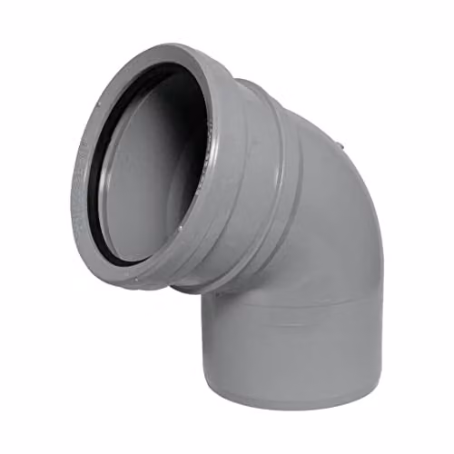 FloPlast 110mm Ring Seal Soil 112.5 Degree Socket to Spigot Bend, Grey
