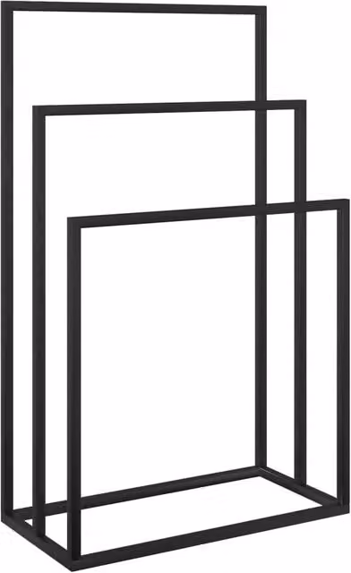 Berkfield Home Freestanding Metal Towel Rack in Black, W/D/H: 48 x 24 x 79 cm