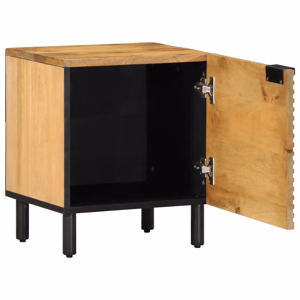 Berkfield Home Set of 2 Brown Solid Mango Wood Bedside Cabinets, W/D/H: 40 x 33 x 46 cm – 2