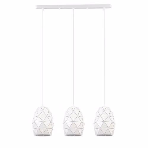 Netlighting Modern White 3-Light Suspended Pendant Light with E27 Bulbs