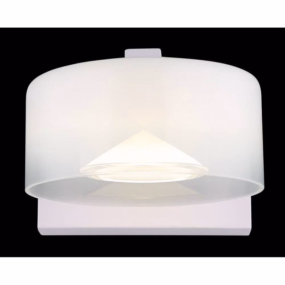 Netlighting Belinda Integrated LED Wall Lamp in White Matt with Opal Glass Shade, 4000K Cool White – 3