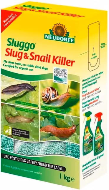 Neudorff Sluggo Organic Slug and Snail Killer Pellets with Ferric Phosphate, 1 kg
