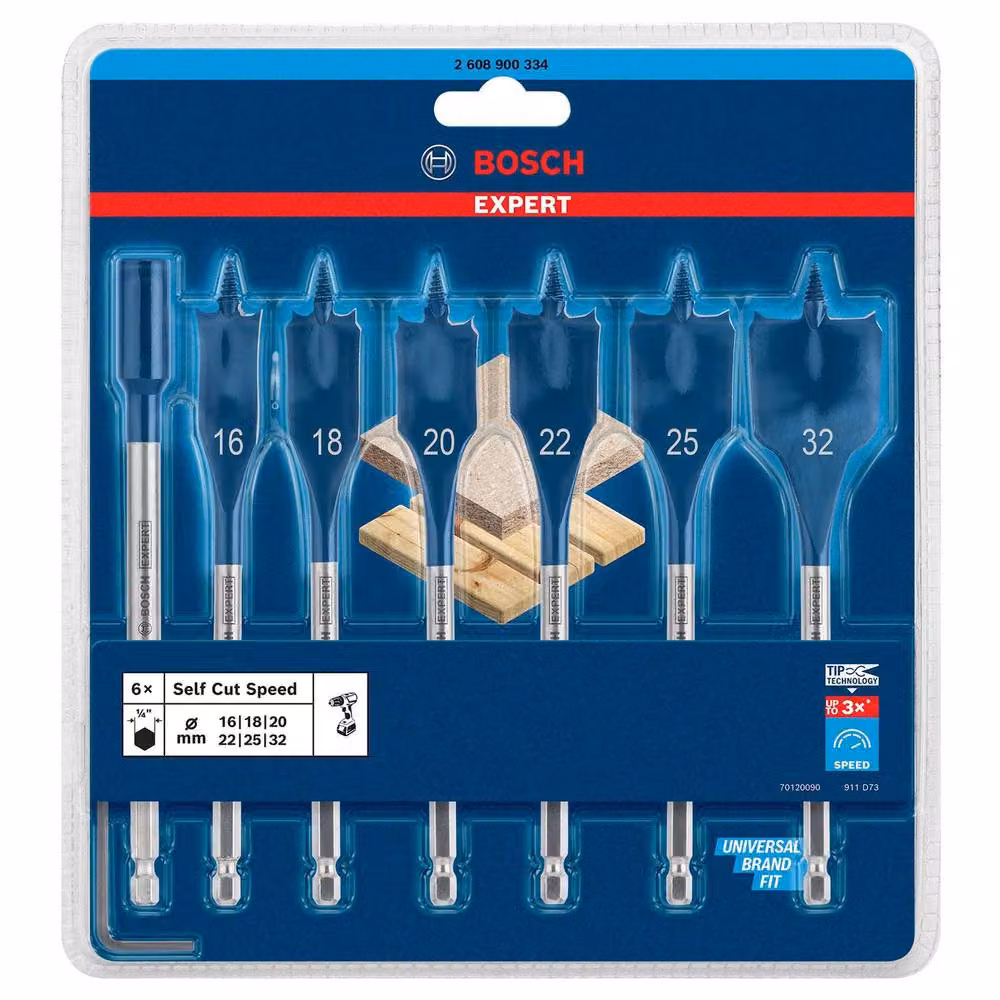 Bosch Expert Wood Drill Bit Set, 7 Pack, Blue – 2