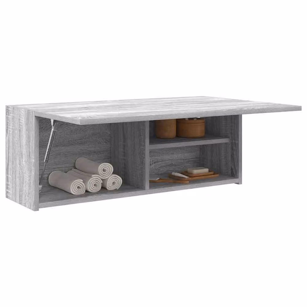 Berkfield Home Grey Sonoma Bathroom Wall Cabinet W: 80 cm, D: 25 cm, H: 30 cm – 2