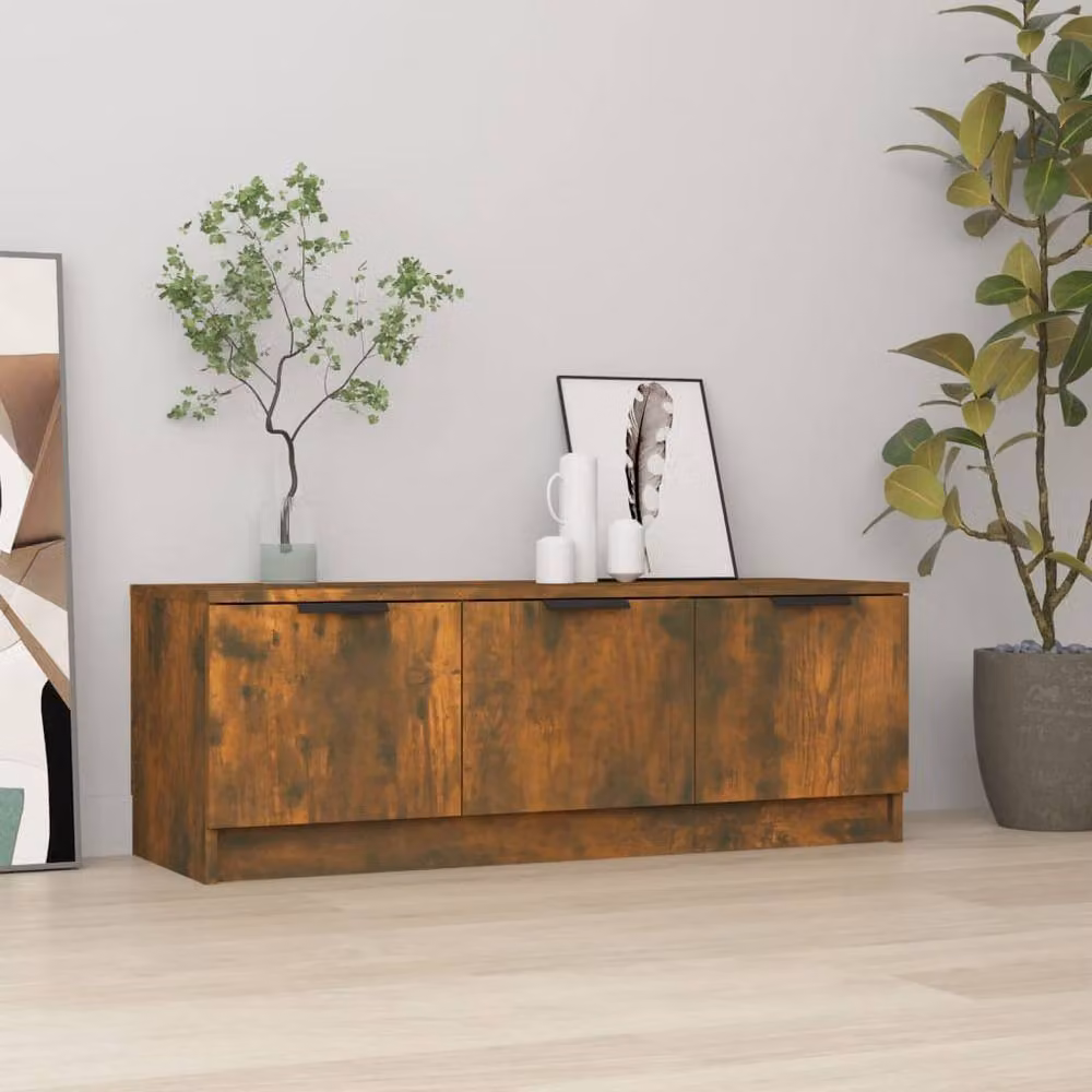 Berkfield Home Smoked Oak TV Cabinet in Brown, W: 102 cm, D: 35 cm, H: 36.5 cm – 2
