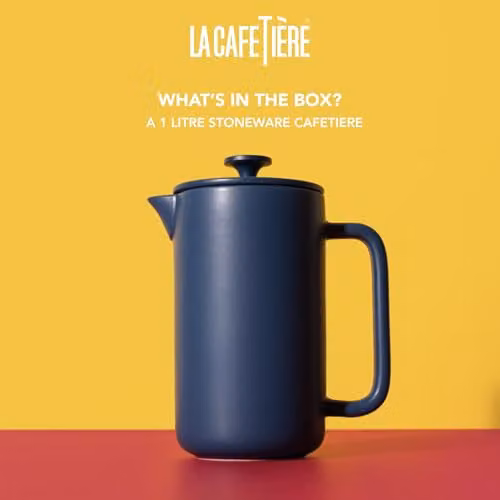 La Cafetiere Arezzo 1L Stoneware French Press Cafetiere, Blue – 2