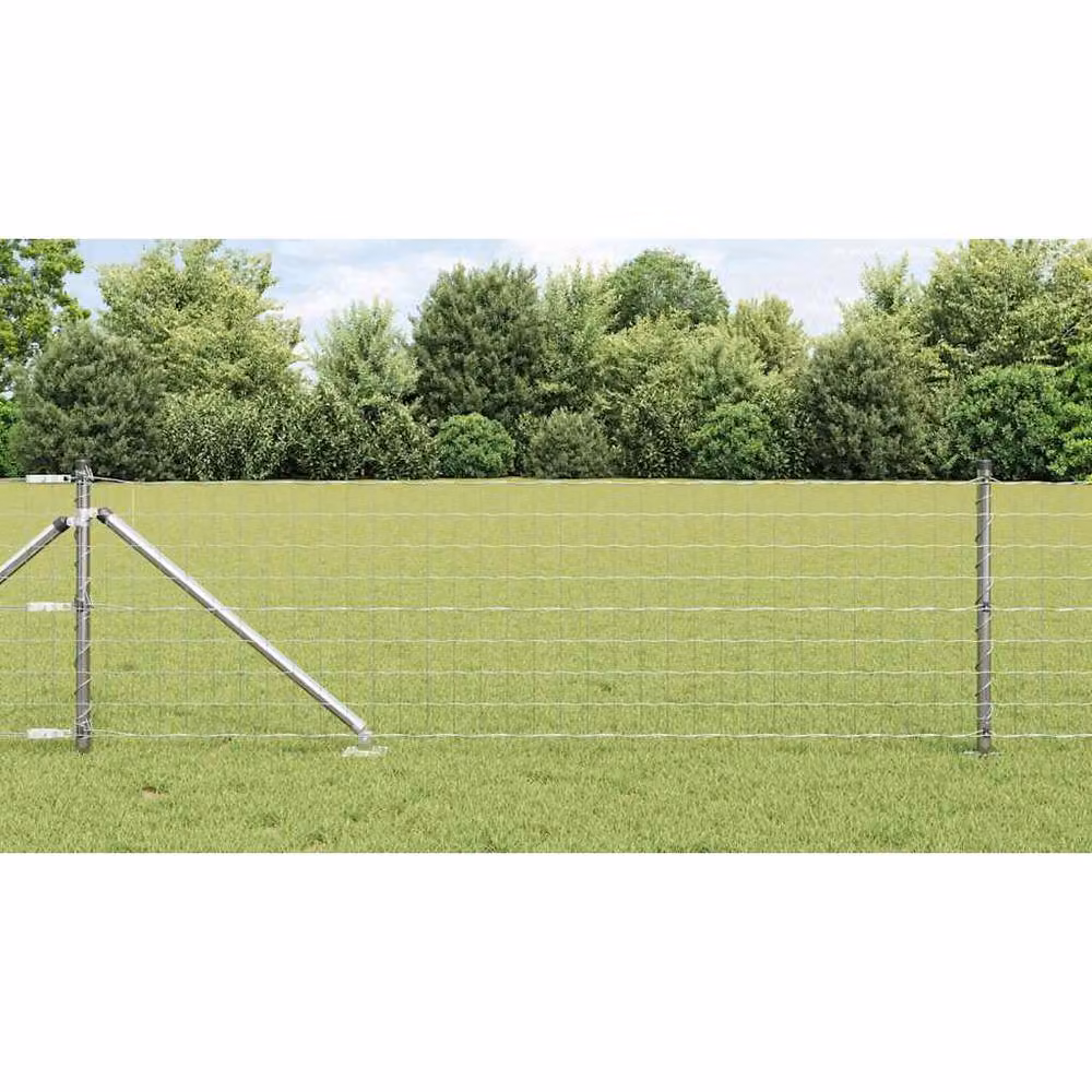 Berkfield Home Versatile Euro Fence in Grey Galvanised Steel with 13 Spike Posts, 0.6 x 50 m – 2
