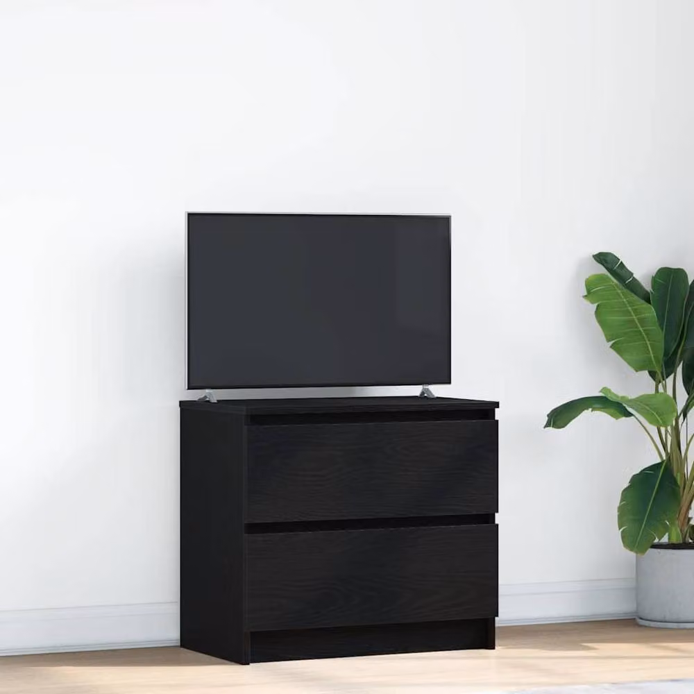 Berkfield Home Modern Black Matt TV Cabinet in Engineered Wood W/D/H: 60 x 35 x 54 cm – 2
