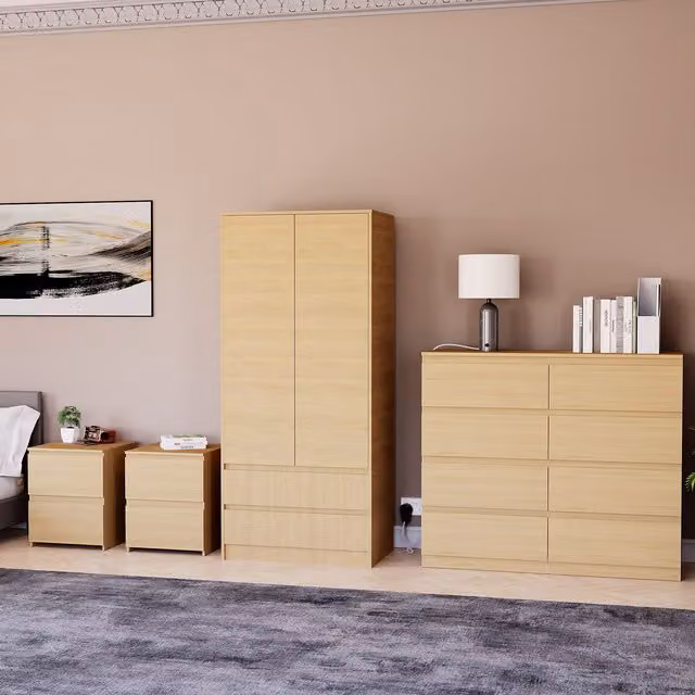 Vida Designs Denver 4 Piece Bedroom Set in Brown