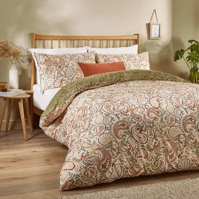 Make It A Home Anika Paisley Printed Soft Touch Duvet Cover Set, Multicolour, 90 x 190 cm