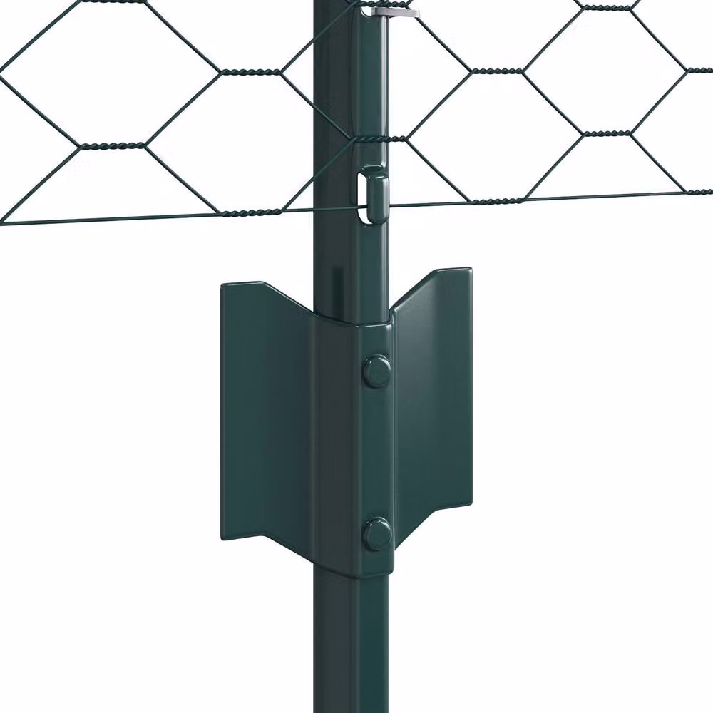 Berkfield Home Hexagonal Garden Fence Set of 2, Green PVC-Coated Steel – 3