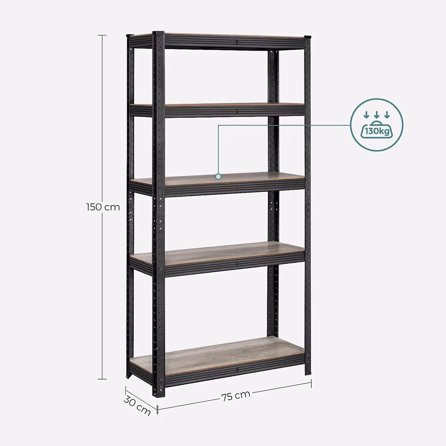 SONGMICS Industrial Storage Shelving Unit with Adjustable Shelves in Beige – 2