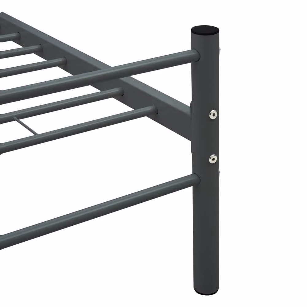 Berkfield Home Comfortable Metal Bed Frame in Grey, W/D/H: 120 x 200 cm – 2