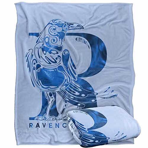 Warner Brothers Harry Potter Ravenclaw R Logo White Microfibre Fleece Throw Blanket W/D/H: 152 x 127 cm – 1