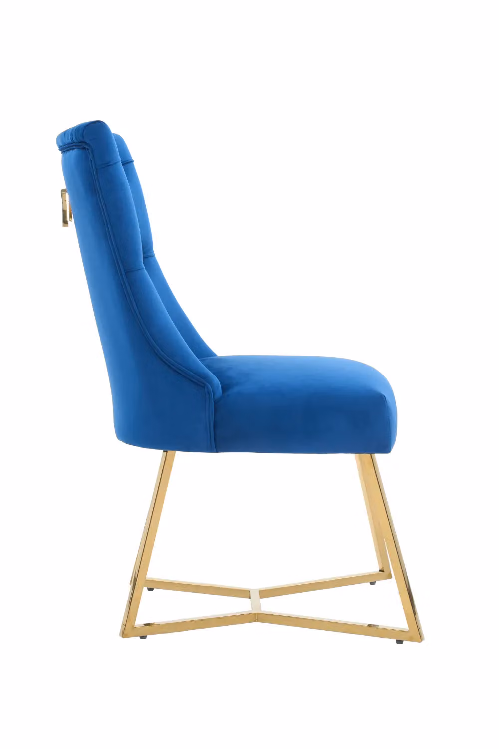 Life Interiors Ambra Modern Velvet Dining Chairs Set of 2 in Blue with Gold Legs – 3