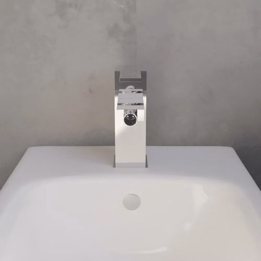 Balterley Square Mono Bidet Mixer Tap with Pop Up Waste in Chrome Silver – 2