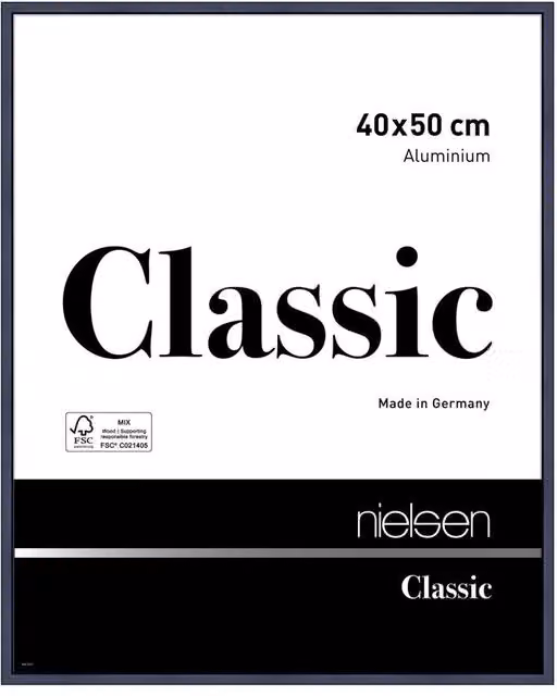 Nielsen Design Classic Aluminium Picture Frame with Glass Front, Blue, W: 40 cm, H: 50 cm