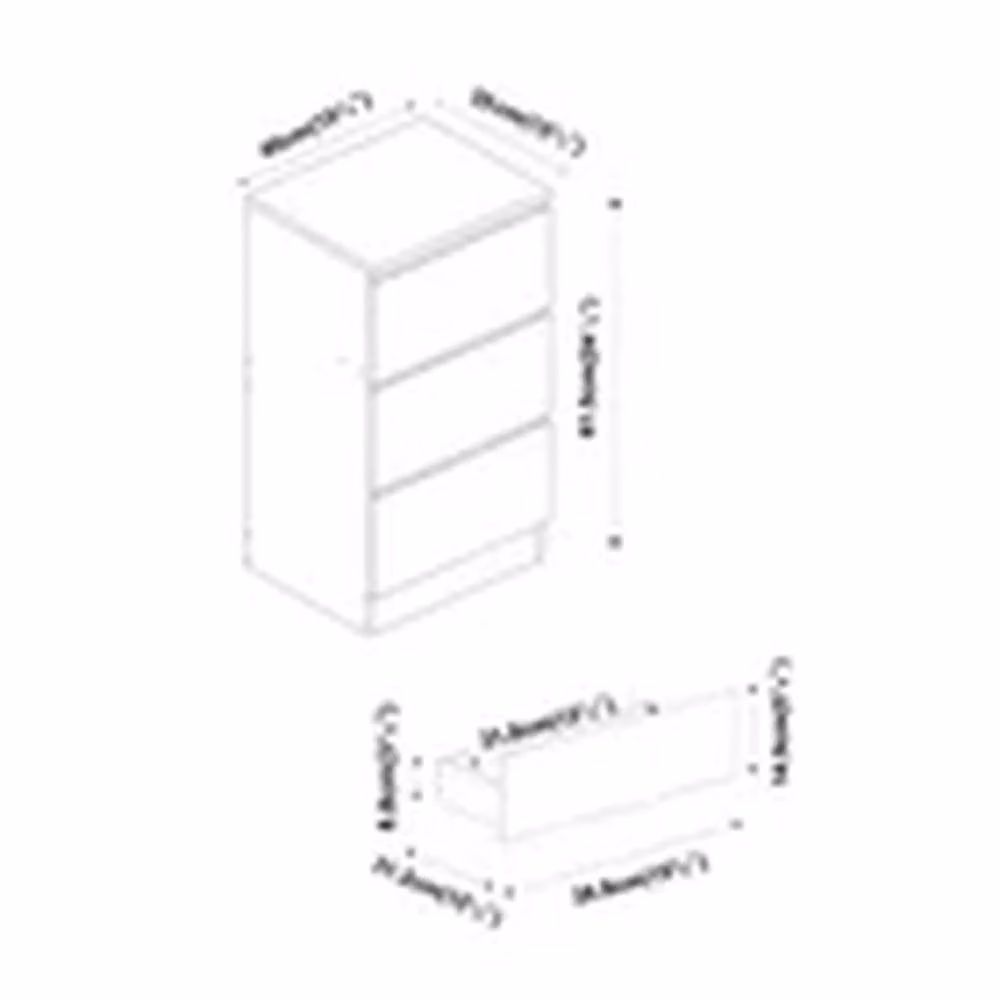 Havendro Grey 3 Drawer Wooden Bedroom Chest Cabinet W/D/H: 61.5 x 40 x 35 cm – 2