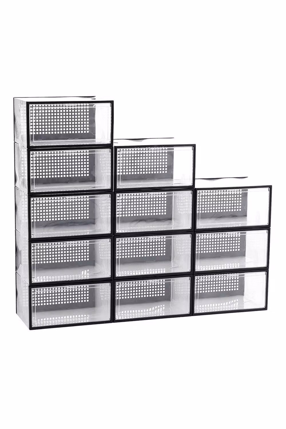 ExtraStar Set of 12 Transparent Stackable Acrylic Shoe Storage Boxes – 2