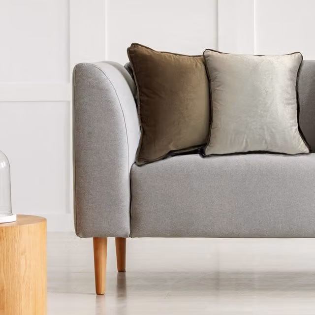 Rapport Home Plain Modern Square Velvet Cushion Cover in Beige, W/D/H: 43 x 43 x 43 cm