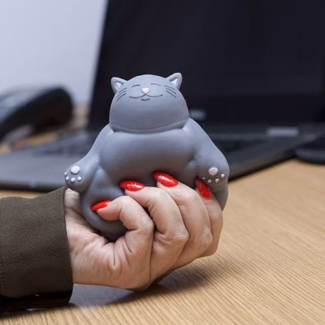 Boxer Gifts Kalma Kitty Sensory Stress Toy in Grey
