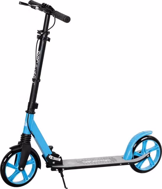 HOMCOM Foldable and Height Adjustable Kick Scooter in Blue